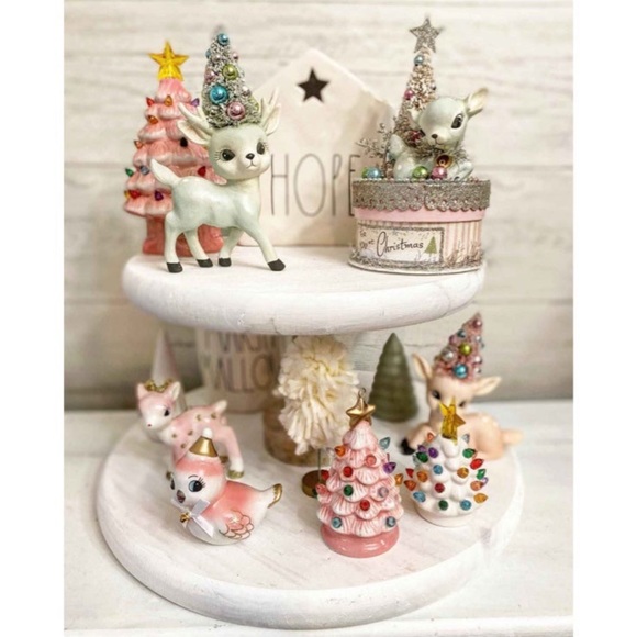 Target Retro Deer Christmas Tree Ornament Pink/Gold Wondershop - Picture 4 of 4